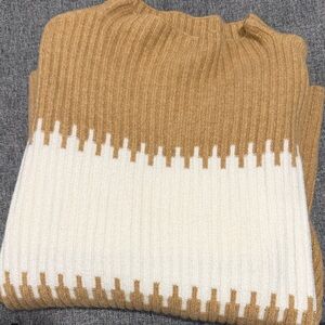 French Connection Tan and Cream Sweater